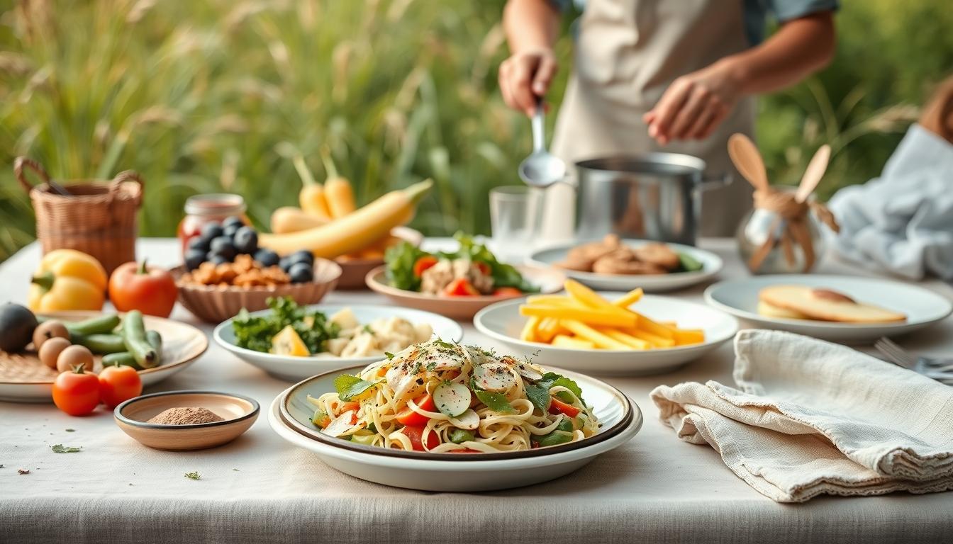 Comforting family dinner served at home